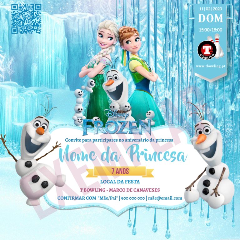 Convite de aniversário da Frozen