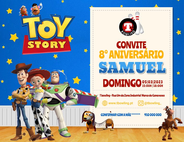Convite de aniversário do Toy Story
